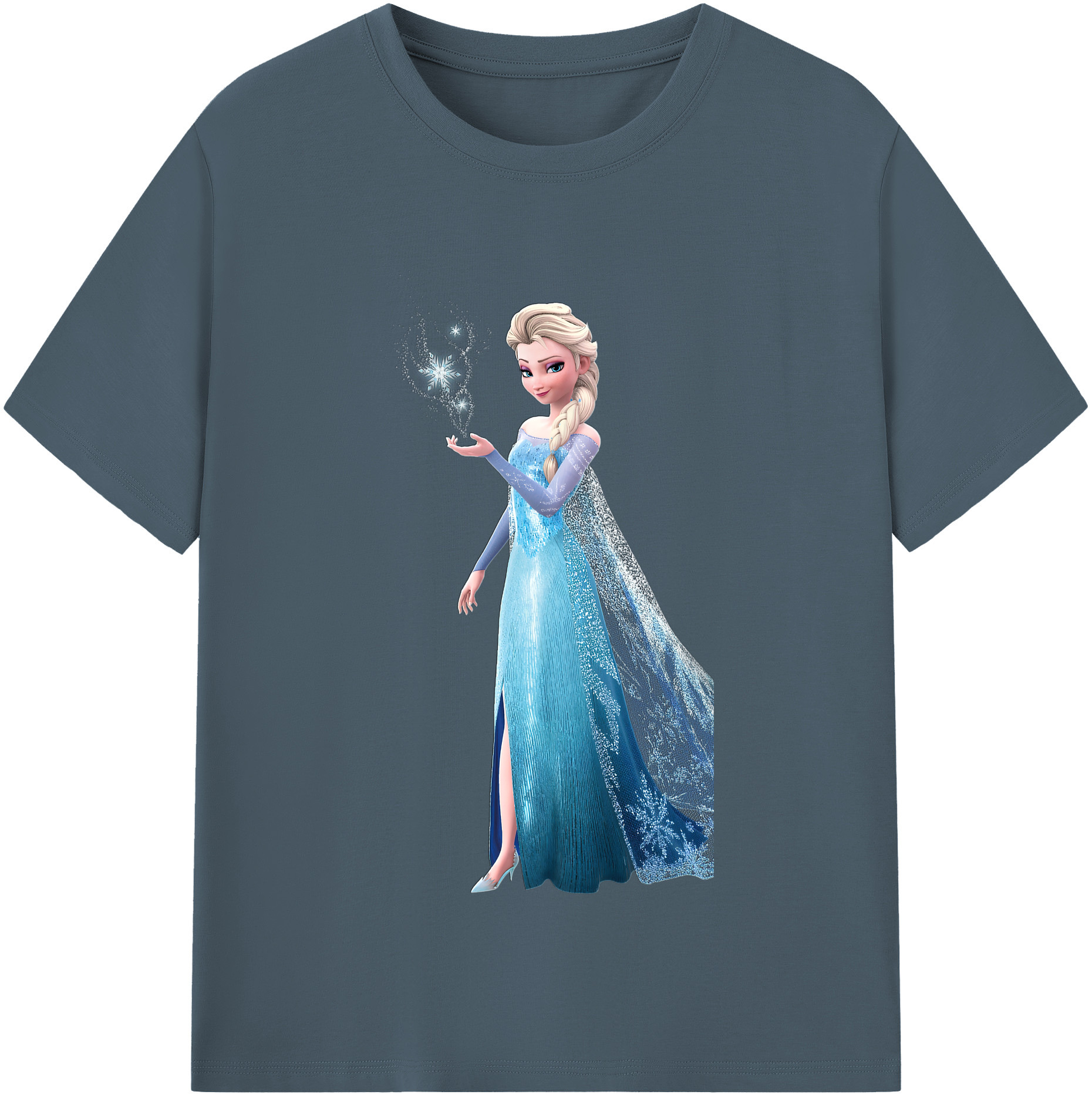 （画像用） アナと雪の女王 アンナ エルサ Frozen Anna Elsa 綿100％半袖Tシャツ（フロントプリント）